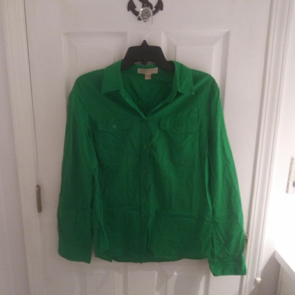 Michael Kors Green Button Down Shirt